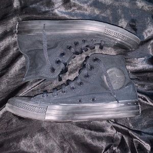 All Black Converse High Tops (worn once)